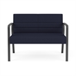 Waterfall Reception Waiting Room Loveseat / Charcoal Steel / Navy Blue