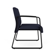 Waterfall Reception Waiting Sled Base Bariatic Chair / Black Steel / Navy Blue