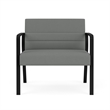 Waterfall Reception Waiting Room Bariatic Chair / Black Steel / Light Gray