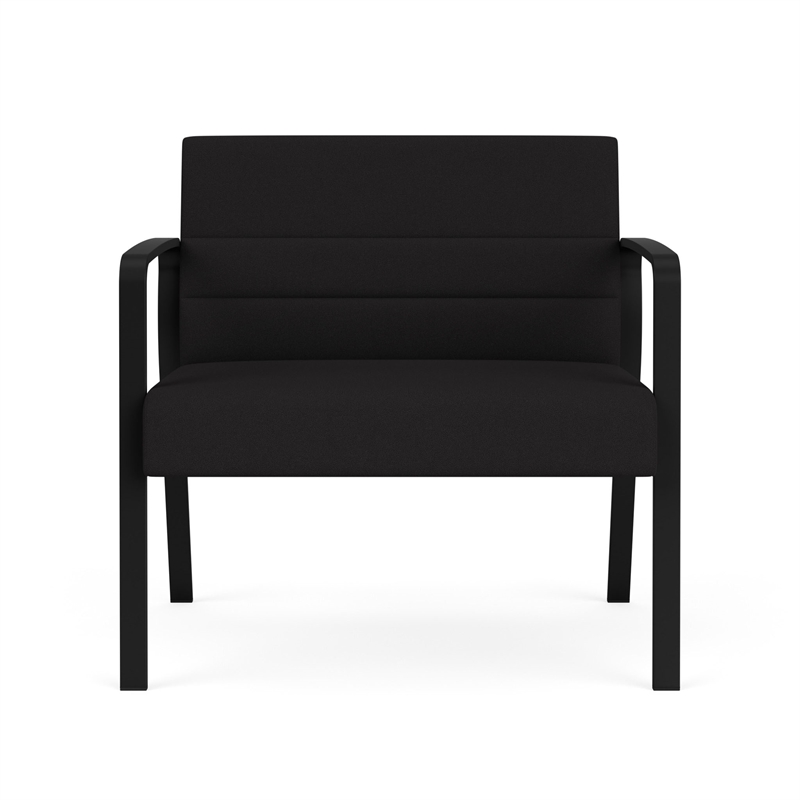 Waterfall Reception Waiting Room Healthcare Bariatic Chair / Black Steel / Black