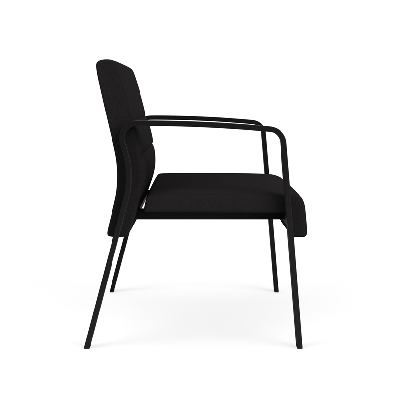 Waterfall Reception Waiting Room Healthcare Bariatic Chair / Black Steel / Black