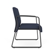 Waterfall Reception Waiting Sled Base Bariatic Chair / Charcoal Steel / Blue