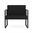 Waterfall Reception Waiting Sled Base Bariatic Chair / Charcoal Steel / Black