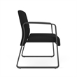 Waterfall Reception Waiting Sled Base Bariatic Chair / Charcoal Steel / Black