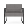 Waterfall Reception Sled Base Bariatic Chair / Charcoal Steel / Light Gray