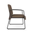 Waterfall Reception Waiting Sled Base Bariatic Chair / Charcoal Steel / Brown