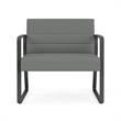 Waterfall Reception Sled Base Bariatic Chair / Charcoal Steel / Light Gray