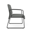Waterfall Reception Sled Base Bariatic Chair / Charcoal Steel / Light Gray