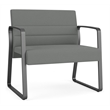Waterfall Reception Sled Base Bariatic Chair / Charcoal Steel / Light Gray