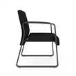 Waterfall Reception Waiting Sled Base Bariatic Chair / Charcoal Steel / Black
