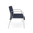 Waterfall Reception Waiting Room Healthcare Loveseat / Silver Steel / Blue