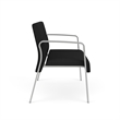 Waterfall Reception Waiting Room Healthcare Loveseat / Silver Steel / Black