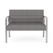 Waterfall Reception Waiting Room Healthcare Loveseat / Silver Steel / Light Gray