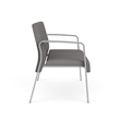 Waterfall Reception Waiting Room Healthcare Loveseat / Silver Steel / Light Gray