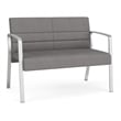 Waterfall Reception Waiting Room Healthcare Loveseat / Silver Steel / Light Gray