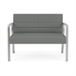 Waterfall Reception Waiting Room Healthcare Loveseat / Silver Steel / Light Gray
