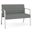 Waterfall Reception Waiting Room Healthcare Loveseat / Silver Steel / Light Gray