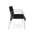 Waterfall Reception Waiting Room Healthcare Loveseat / Silver Steel / Black