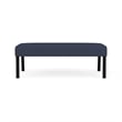 Waterfall Reception Waiting Room Healthcare 2-Seat Bench / Black Steel / Blue