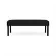 Waterfall Reception Waiting Room Healthcare 2-Seat Bench / Black Steel / Black