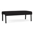 Waterfall Reception Waiting Room Healthcare 2-Seat Bench / Black Steel / Black