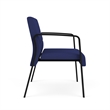Waterfall Reception Waiting Room Healthcare Bariatic Chair / Black Steel / Blue