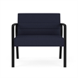 Waterfall Reception Waiting Room Bariatic Chair / Black Steel / Navy Blue