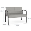 Waterfall Reception Waiting Room Healthcare Loveseat / Silver Steel / Blue
