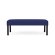 Waterfall Reception Waiting Room Healthcare 2-Seat Bench / Black Steel / Blue