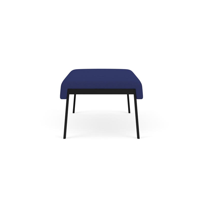 Waterfall Reception Waiting Room Healthcare 2-Seat Bench / Black Steel / Blue