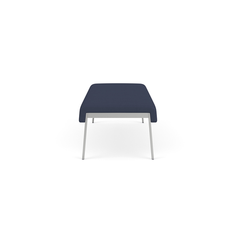 Waterfall Reception Waiting Room Healthcare 3-Seat Bench / Silver Steel / Blue
