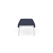 Waterfall Reception Waiting Room Healthcare 3-Seat Bench / Silver Steel / Blue