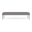 Waterfall Reception Waiting Room 3-Seat Bench / Silver Steel / Light Gray