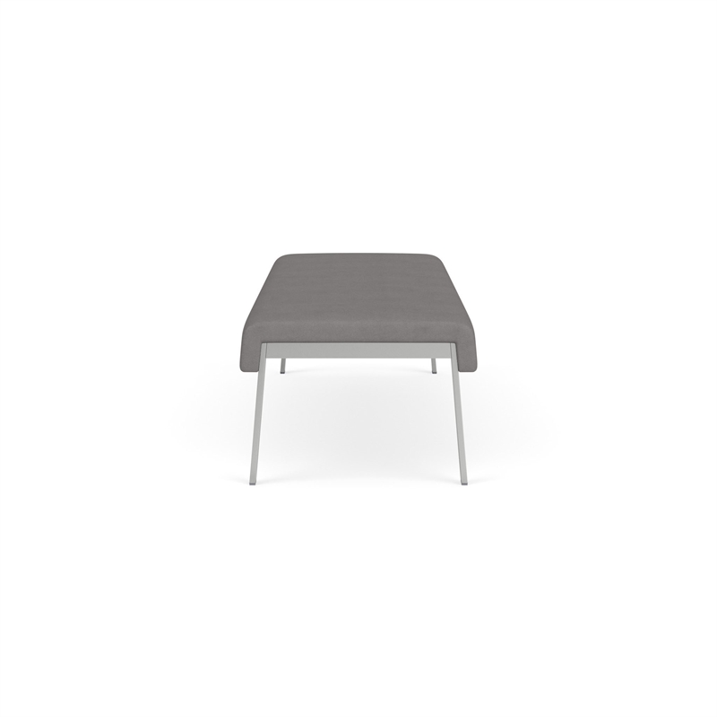 Waterfall Reception Waiting Room 3-Seat Bench / Silver Steel / Light Gray