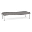 Waterfall Reception Waiting Room 3-Seat Bench / Silver Steel / Light Gray
