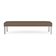 Waterfall Reception Waiting Room Healthcare 3-Seat Bench / Silver Steel / Brown