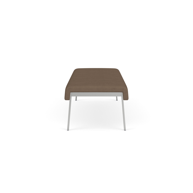 Waterfall Reception Waiting Room Healthcare 3-Seat Bench / Silver Steel / Brown