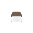 Waterfall Reception Waiting Room Healthcare 3-Seat Bench / Silver Steel / Brown