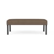 Waterfall Reception Waiting Room 2-Seat Bench / Charcoal Steel / Brown