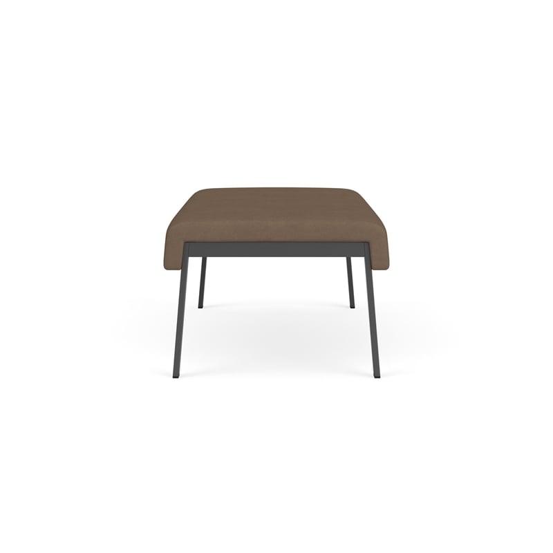 Waterfall Reception Waiting Room 2-Seat Bench / Charcoal Steel / Brown