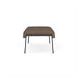 Waterfall Reception Waiting Room 2-Seat Bench / Charcoal Steel / Brown