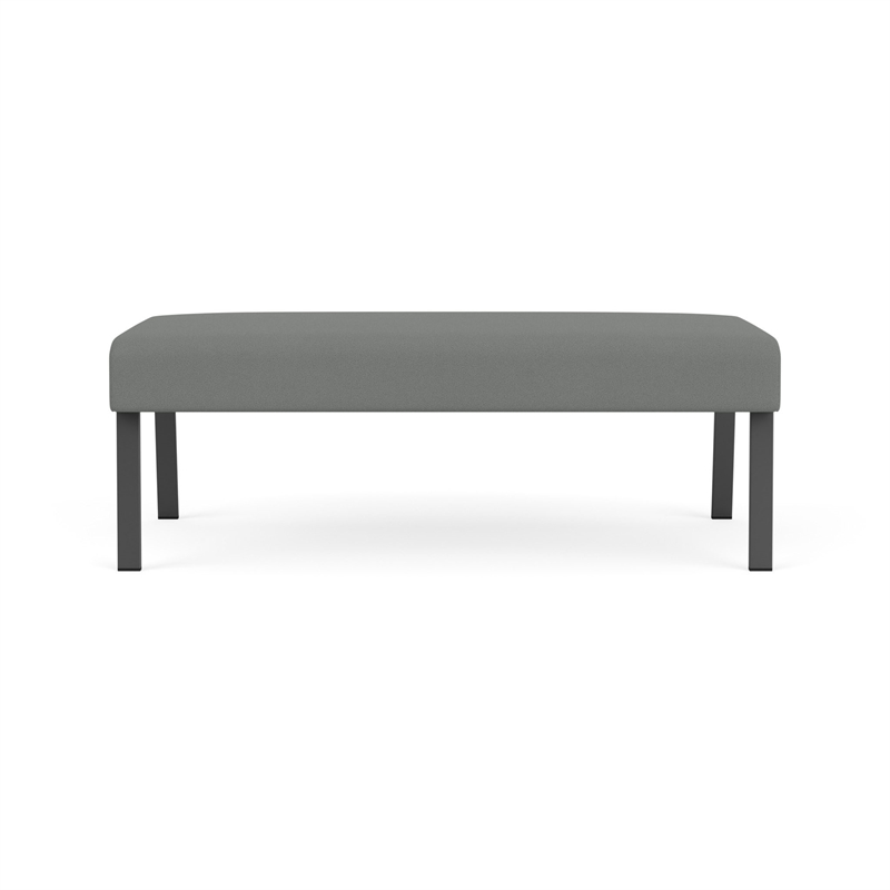 Waterfall Reception Waiting 2-Seat Bench / Charcoal Steel / Light Gray