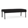 Waterfall Reception Waiting Room 2-Seat Bench / Charcoal Steel / Black