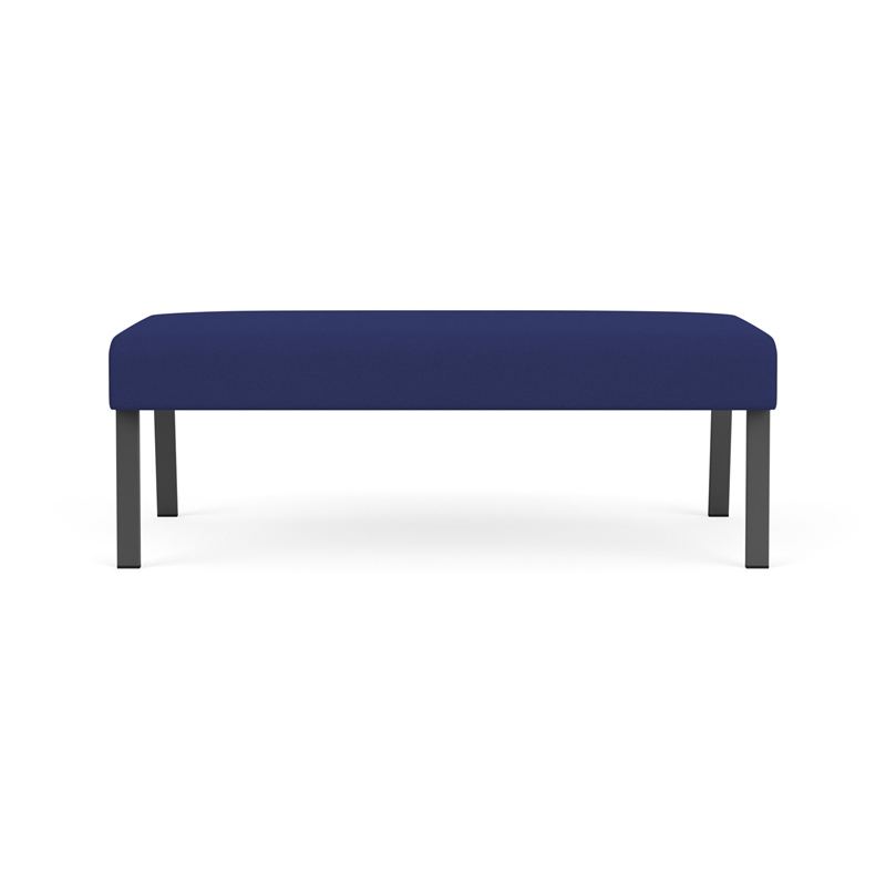 Waterfall Reception Waiting Room Healthcare 2-Seat Bench / Charcoal Steel / Blue