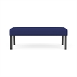 Waterfall Reception Waiting Room Healthcare 2-Seat Bench / Charcoal Steel / Blue