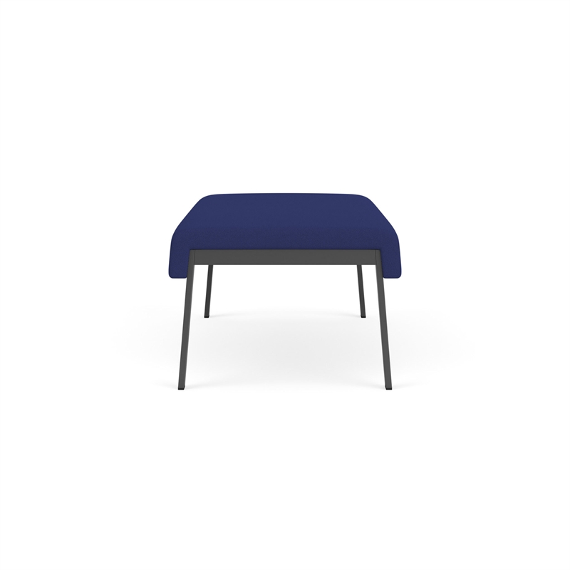 Waterfall Reception Waiting Room Healthcare 2-Seat Bench / Charcoal Steel / Blue