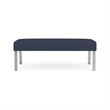 Waterfall Reception Waiting Room Healthcare 2-Seat Bench / Silver Steel / Blue
