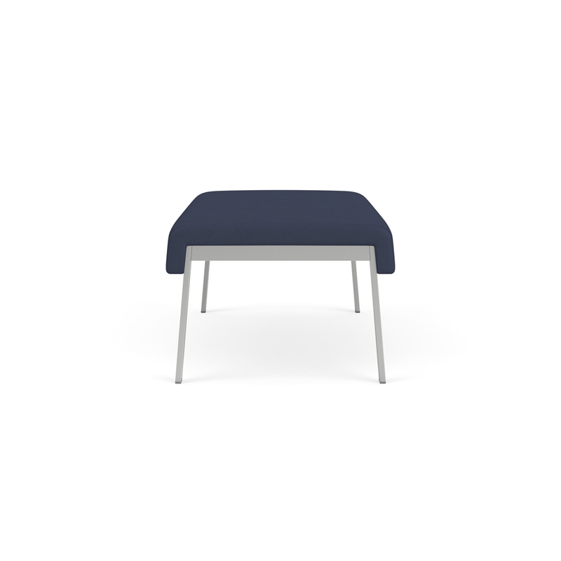Waterfall Reception Waiting Room Healthcare 2-Seat Bench / Silver Steel / Blue
