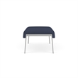 Waterfall Reception Waiting Room Healthcare 2-Seat Bench / Silver Steel / Blue