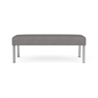 Waterfall Reception Waiting Room 2-Seat Bench / Silver Steel / Light Gray